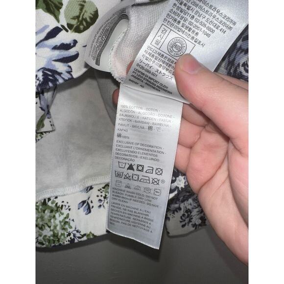 Levi's Pai Print Pullover Crewneck Sweatshirt in Lynn Floral White Blue Large - Picture 4 of 8